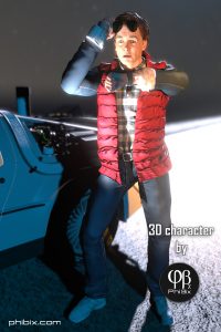 3D male character by PhiBix ressembling Marty McFly